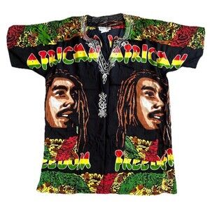 Jessica Taylor Bob Marley Sz. XL Lightweight Pullover Blouse Rasta Jamaica
